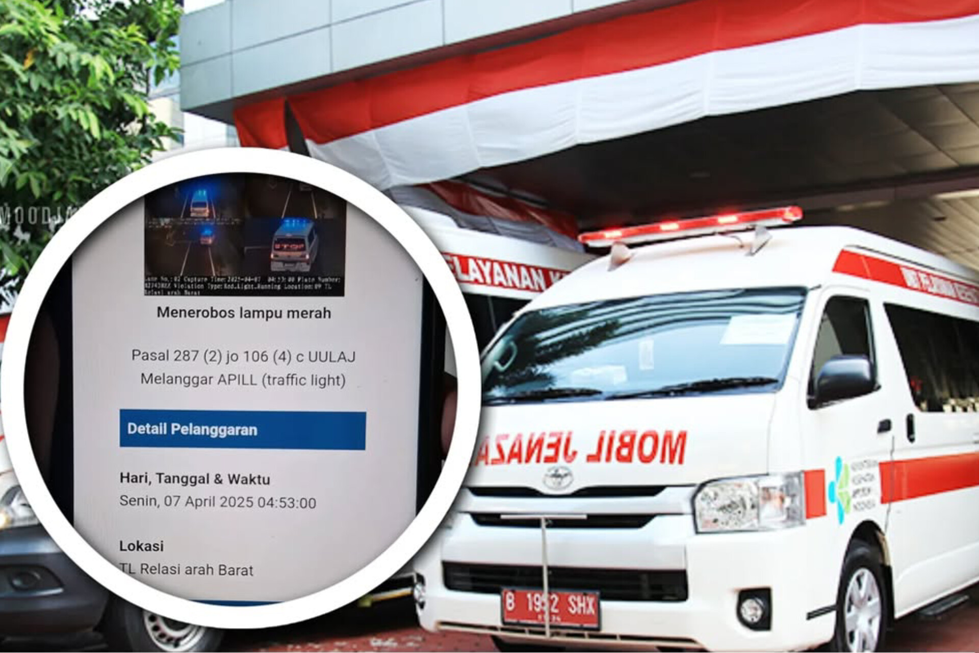 Ambulance tak berani untuk terobos lampu merah karena takut nanti ditilang ETLE.